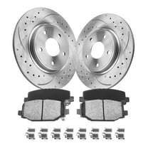 Aurogenix Rear Brake Kits Compatible with 2012-2020 Dodge Grand Caravan, 2012-2020 Dodge Journey, 2012-2015 Ram C/V, Rear Brake Pads and Rotors Kit 53069 D1596-8811