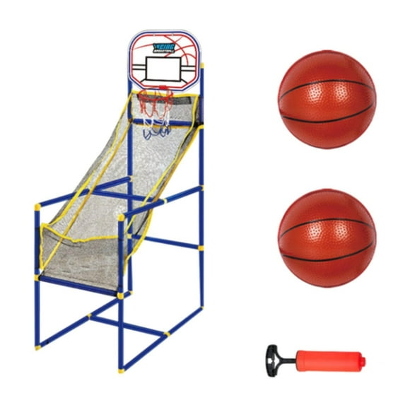 jinwen Ensemble de Jeu de Basketball d'Arcade pour Enfants Jouets de Sport pour Cour Arrière Intérieur Extérieur Maison 2 Ballons