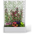 thumbnail image 2 of Yardgrace Raised Garden Bed with Trellis, Outdoor Resin Planter Box with Drainage & Water Gauge, Light Gray, 2 of 9