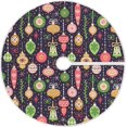 thumbnail image 1 of FMSHPON Retro Christmas Pattern Xmas Christmas Tree Skirt Stand Mat for Holiday Party Decoration Indoor Outdoor 48 inches, 1 of 6
