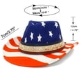 thumbnail image 3 of Unisex Painted USA Flag Star Studded Patriotic Cowboy Western Hat, 3 of 7