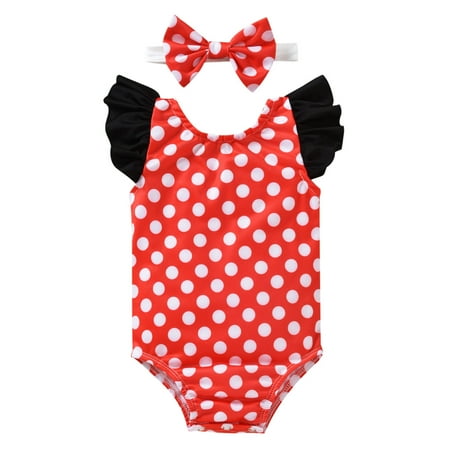 

AIMAOMI Toddler Baby Kids Girls Summer Dot Print Ruched Swimwear Swimsuit Fashion Clothes 0-4Y H