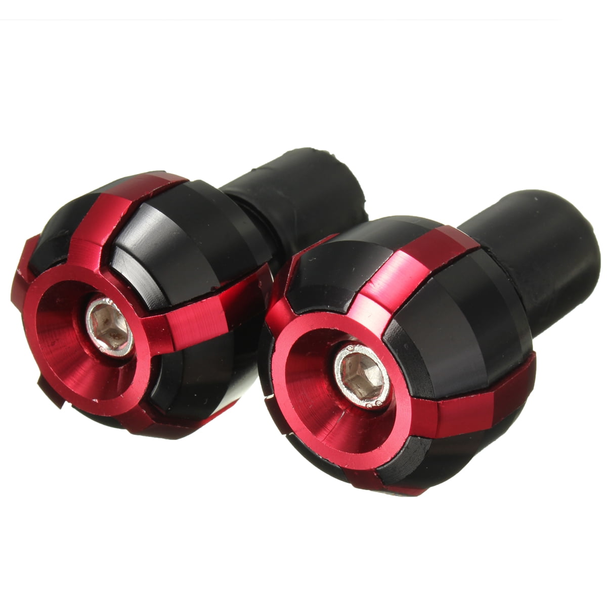 Pair Aluminum Motorcycle Handlebar Hand Grip Bar Cap End Plug Anti