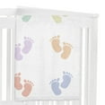 thumbnail image 3 of Sweet Jojo Designs Baby Footprints Multicolor Fleece Milestone Baby Blanket 3 Piece Set, 3 of 6