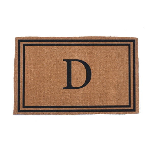CocoMatsNMore Monogram (U) Black Double Border Doormats 18" x 30"