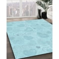 thumbnail image 2 of Ahgly Company Indoor Round Patterned Blue Diamond Blue Area Rugs, 4' Round, 2 of 6