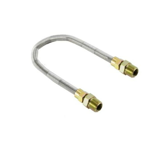Dante Products H-WF02036-12 36 in. Whistle-Free Stainless Gas Connector Hose with Fittings, Stainless Steel - 0.5 MIP x 0.5 in. MIP - 0.5 in. ID