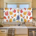thumbnail image 2 of Yayeee Kitchen Curtains Tier Set of 2 Light Filtering 57"x24" Over Sink Window Panels, Blue Leaves, 2 of 7