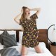 thumbnail image 5 of Balery Fast Food Conjunto de Pijama para Mujer con Estampado, Dos Piezas de Manga Corta y Shorts, Ropa de Dormir Suave con Cuello Redondo y Bolsillos-Small, 5 of 6
