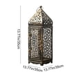 thumbnail image 4 of Vintage Metal Moroccan Lantern Candle Holder 13.77" Hanging Oil Lamp Planter for Patio, Wedding, and Home Decor - Bronze Preventque Finish, 4 of 6
