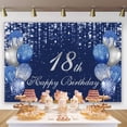 thumbnail image 5 of Fondo para fiesta de cumpleaños número 18 con globos con purpurina dorada y negra para niños y niñas de 18 años para fondos de fotografía, 5 of 5