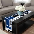 thumbnail image 4 of Blue Black Geometric Table Runner 36 Inches Long, Modern Minimalist Abstract Stripes Kitchen Coffee Dining Table Decoration for Home Party Birthday Wedding Home Decor 13x36 Inches, 4 of 8