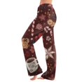 thumbnail image 2 of Christmas Petite Pajamas for Women Fall Flannel Christmas Snowflake Print Pj Bottoms Holiday Elastic Waist Soft Pajama Pants Comfy Casual Sleep Lounge Pants Deep Red 2XL, 2 of 7