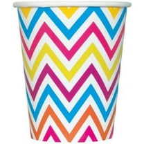 9oz Paper Rainbow Chevron Cups, 8ct