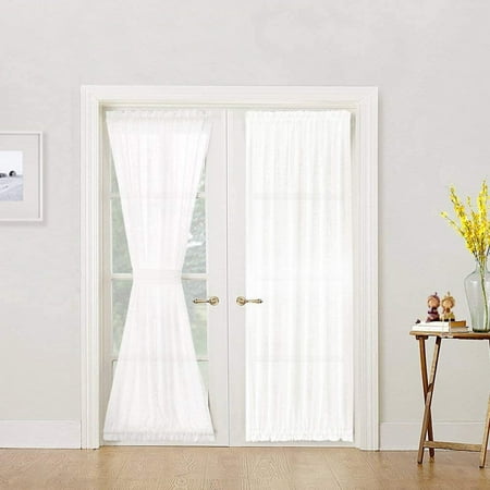 Textured French Door Curtain 40 Inches Long 54x40in 2 Curtains Straps Linings Canada Textured French Door Curtain, Curtains French Doors