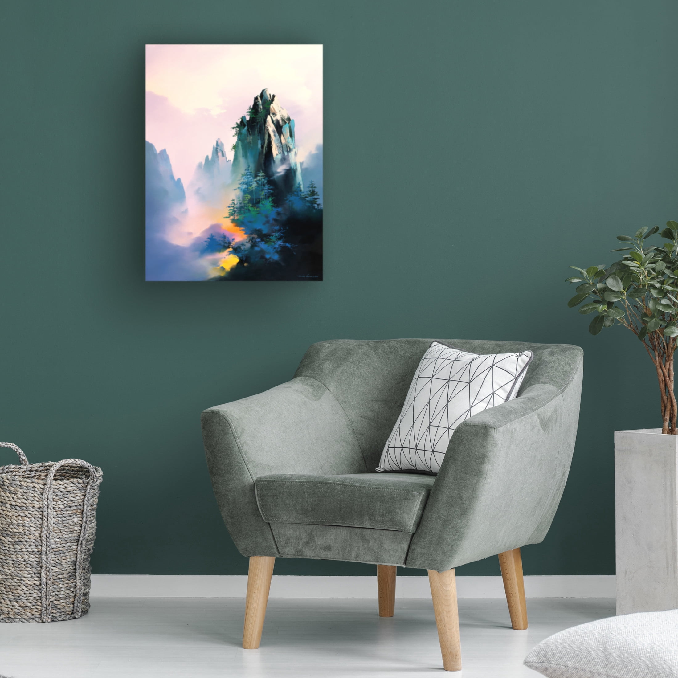 Canvas Wall Art - Thomas Leung 'Mountain Glow' Wall Art for Living Room, Bedroom, or Office Décor by Trademark Fine Art - 14 x 19 Inches