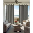 thumbnail image 6 of Black Striped Kitchen Curtains Modern Simple Farmhouse Beige Vintage Cafe Short Curtains for Bathroom Blackout Window Curtain Grommet Small Window Treatment Drapes for Bedroom Living Room 42"x45"x2, 6 of 9