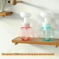thumbnail image 5 of Dispensador de espuma en forma de flor, 2 uds., dispensador de espuma para baño, dispensador de jabón de flores recargable, transparente para cocina, baño, viaje, azul, rosa, 300ml, 5 of 5