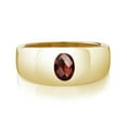 thumbnail image 2 of Gem Stone King Men's 18K Yellow Gold Plated Silver Red Garnet Ring | 1.53 Cttw | Oval Checkerboard 8X6MM | Gemstone January Birthstone | Size 12, 2 of 4