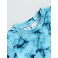 thumbnail image 5 of Bagilaanoe Toddler Baby Girl Summer Dress Tie-Dye Print Short Sleeve Dresses 6M 9M 12M 18M 24M 3T 4T Kids Casual T-Shirt Dress, 5 of 8