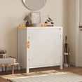 thumbnail image 2 of Ataucjin Fluted Storage Cabinet, Modern Sideboard Buffet Cabinet with Doors and Shelves, Small Console Cabinet with Storage, Wooden Accent Cabinet for Entryway, Living Room, Dining Room, White, 2 of 6