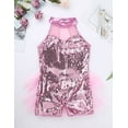 thumbnail image 3 of HULIJA Girls Sequined Ballet Dance Costumes Tutu Skirted Leotard Jumpsuit Pink 7, 3 of 7