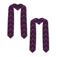 thumbnail image 2 of Hirioo Purple-Red Skull for 72" Graduation Shawl Stole Unisex Adults Graduation Sash Honor Graduation Stole for High School and College-Sharp Corner, 2 of 7
