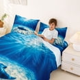 thumbnail image 3 of Feelyou Ocean Fish Animal Full Size Sheets for Boys Girls, Sea Wave Marine Wildlife Bed Sheets, Navy, 4pcs, 3 of 5