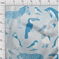 thumbnail image 3 of oneOone Cotton Cambric Medium Blue Fabric Tropical Aminal With Leaves Diy Clothing Quilting Fabric Print Fabric By Yard 42 Inch Wide, 3 of 4