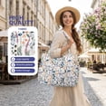 thumbnail image 3 of Gocvo Multiple Pockets Corduroy Bag, Large Tote Bag for Women, Ladies Bag Casual Hobo Handbags(Watercolor Flower), 3 of 8