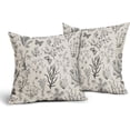 thumbnail image 2 of Spring Black Floral Pillow Covers 16x16 Inch Vintage Wild Flower Herbs Plant Butterfly Decorative Pillow Cases Botanical Farmhouse Cushion Covers Home Decor for Sofa Couch Outdoor Set of 2, 2 of 6