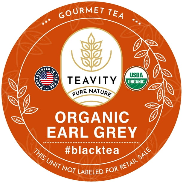 Teavity Organic Herbal Earl Grey Black Tea Pod for Keurig KCup Brewers