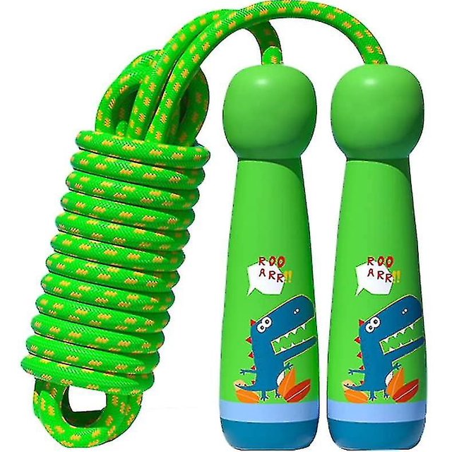 Cuerda para saltar para niños con mango de madera, cuerda para saltar de algodón suave para niños, sin enredos-AM