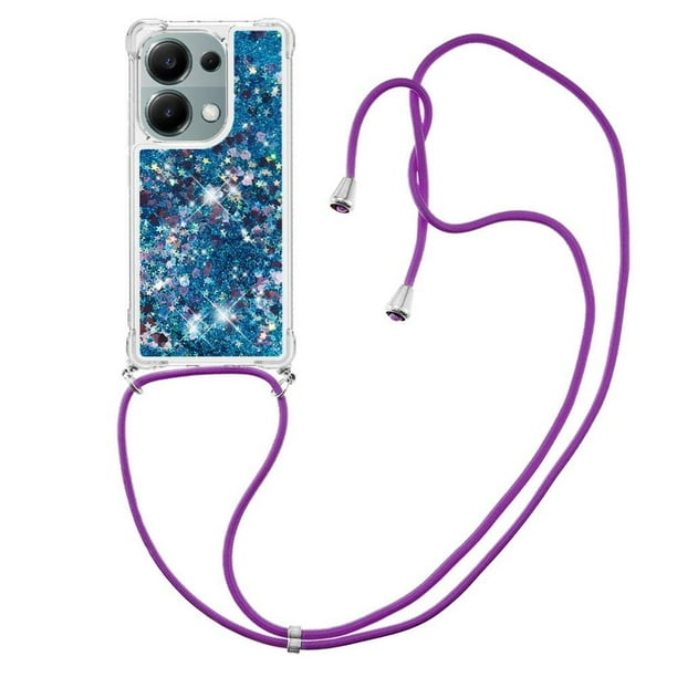 Funda FOXDOCK para Xiaomi Redmi Note 13 Pro 4G con Cuerda Ajustable, Brillo Líquido, Protección Antigolpes y Lente – Ideal para Regalo