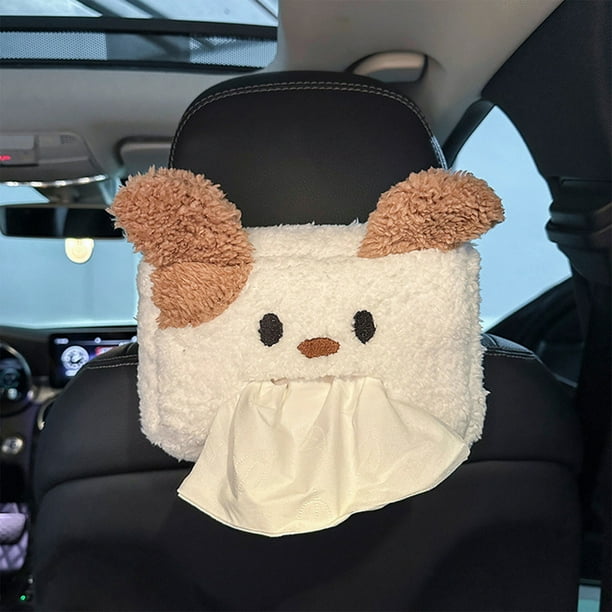 Caja de pañuelos para coche, silla colgante, cajón de pañuelos, reposabrazos para coche, cajón de papel montado en el coche, almacenamiento de peluche