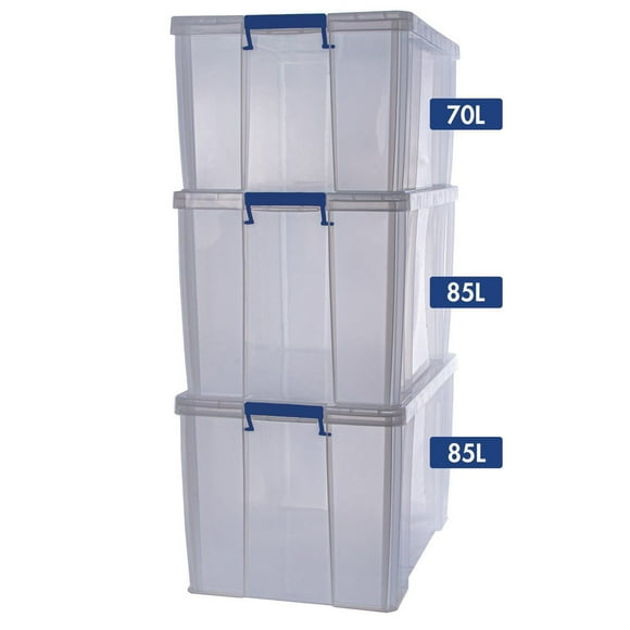 Bankers Box® Plastic Storage Box Bonus Pack 1 (2 x 85L + 1 x 70L)