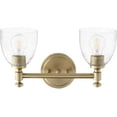 thumbnail image 5 of Quorum Lighting Rossington 2-Light Aged Brass Glass Wall Sconce, 5 of 7