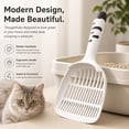 thumbnail image 3 of Cat Litter Scoop, Long Handle, Big Shovel, 3 Sizes of Holes, for Clumping Cat Litter, White, 3 of 7