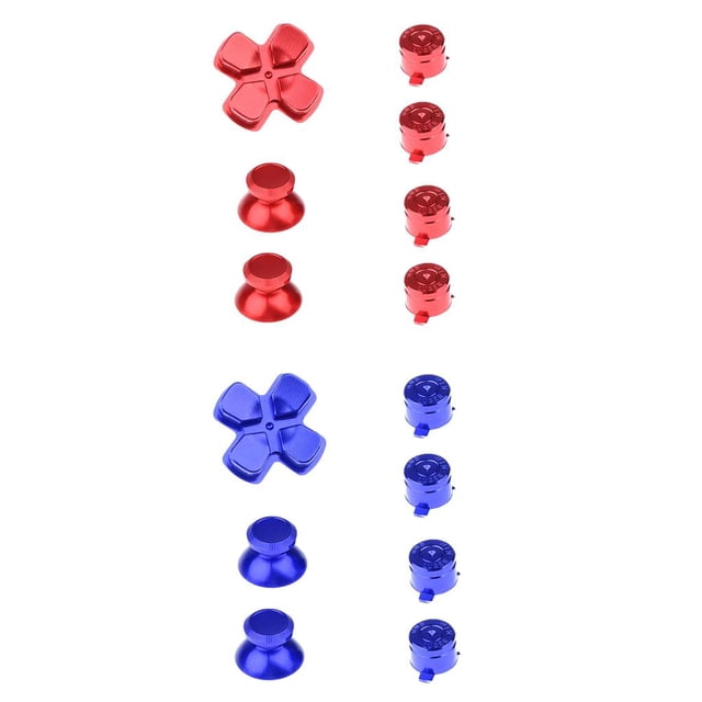 Botones De De Metal De 2 Piezas Botones ABXY + Thumbsticks Empuñadura De Pulgar Y Almohadilla D De Cromo Para PS4 4 Kit De Controlador Baoblaze Tapa de la palanca del pulgar