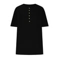 thumbnail image 4 of Womens Henley Shirt, Short Sleeve Shirts for Women Summer Casual Loose Fit Solid Color Button Up T-Shirts Tops, 4 of 6