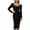 S-Black, variant on IWRICH Women's V Neck Wrap Velvet Long Sleeve Elegant Bodycon Ruched Party Maxi Dress Red XL