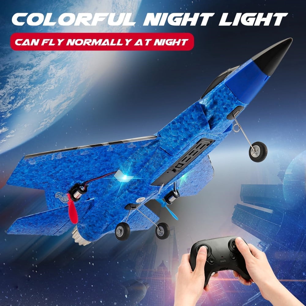 Roofworld RC Airplane F-35 Remote Control Jet Plane 2CH Easy to Fly for Adults Beginners (Blue)