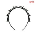 thumbnail image 1 of 3 Pieces Hair Clip Double Band Non-slip Hair Hoop Multi Layers Hollow Design Headband Head Accessory, Black, 1 of 9