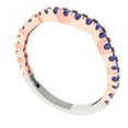 thumbnail image 2 of 0.36 ctw Wedding Band for Women - 18K White/Rose Gold Simulated Tanzanite Stackable Eternity Ring, 2 of 6