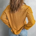 thumbnail image 7 of Hinvhai Plus Size Sweater Tops On Seasonal Clearance Women's Soild Long Sleeve Button Knit Pullover V-neck Sweater Coat Yellow 10(XL), 7 of 7