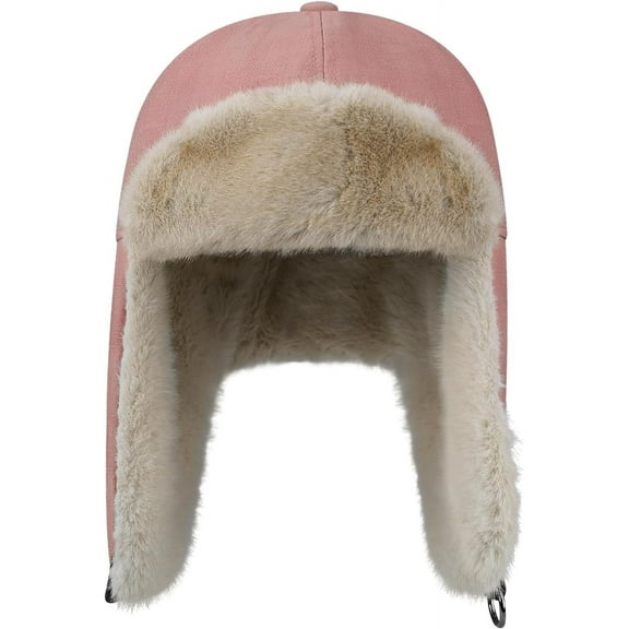 YooGuoGuo Leather Trapper Hat Unisex Eskimo Hat with Ear Flaps Aviator Windproof Ski Cap Outdoor Cold Weather Ushanka Russian Hat