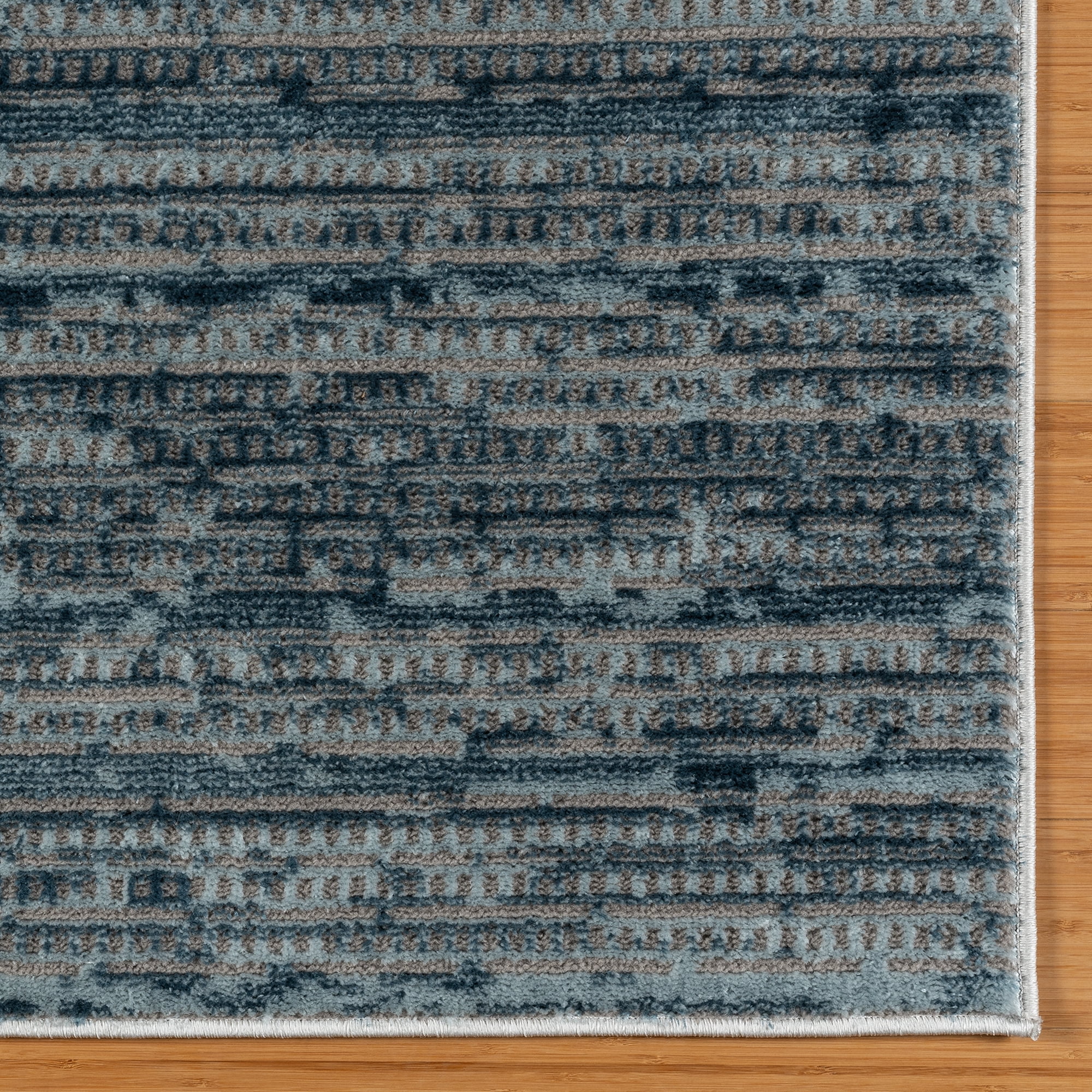 Gertmenian Missha Dario Modern/Contemporary Striped Blue Indoor Area Rug, 6x9