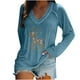 thumbnail image 2 of Puntoco Moda Mujer Causal Con Cuello En V Blusa Estampada Camiseta De Manga Larga Tops De Otoño Puntoco Puntoco-4126, 2 of 5