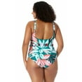 thumbnail image 4 of Anne Cole Women's Zesty Tropical Belted Scoop Neck One Piece Swimsuit Multi Size 16W, 4 of 4
