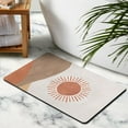 thumbnail image 4 of Brighten Your Bathroom with this Retro Sun, Half Circle, Colorful Boho Bath Mat - Non-Slip & Water Absorbent for Safety and Comfort, Cute Semi Round Rainbow Rug 20x32 inch, 4 of 5